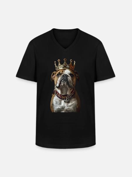 Bouledogue - T-shirt col V Homme - noir