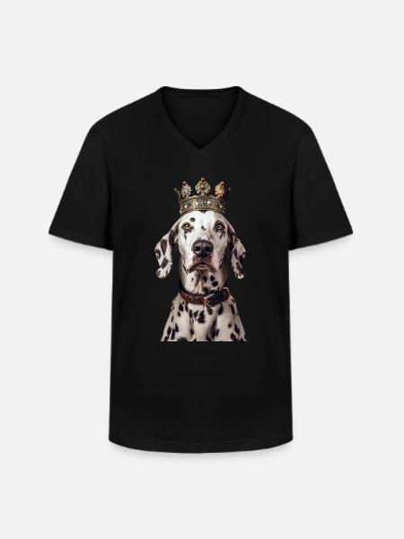 Dalmatian - Men's V-Neck T-Shirt - black