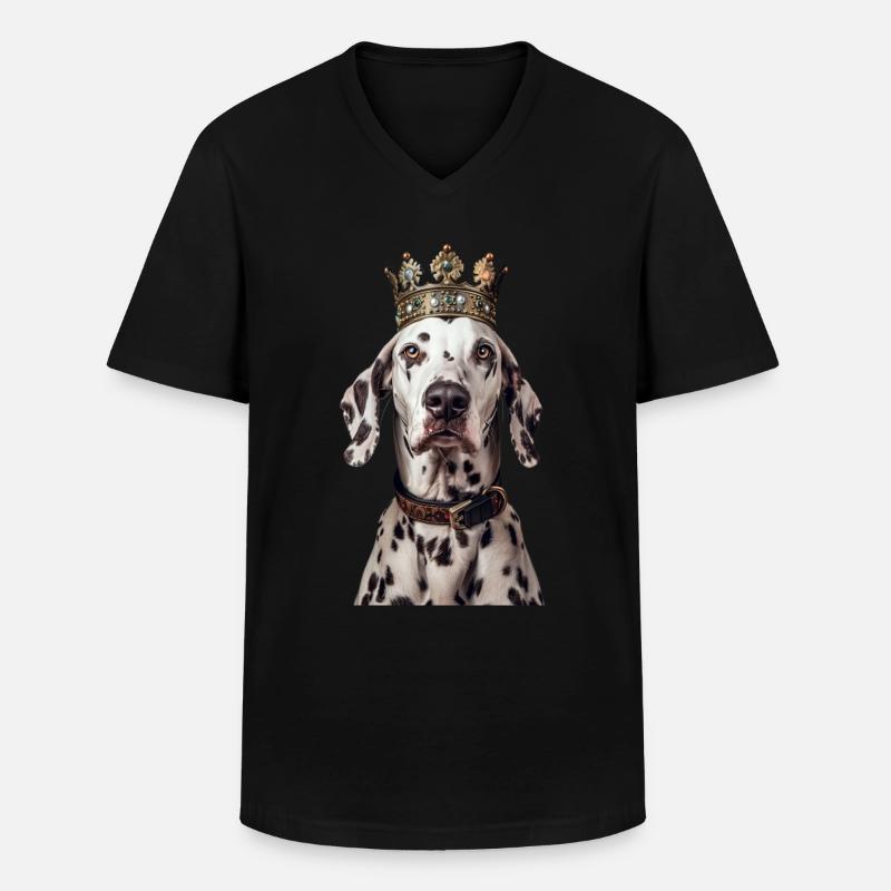 Dalmatiner - Männer-T-Shirt mit V-Ausschnitt - Schwarz