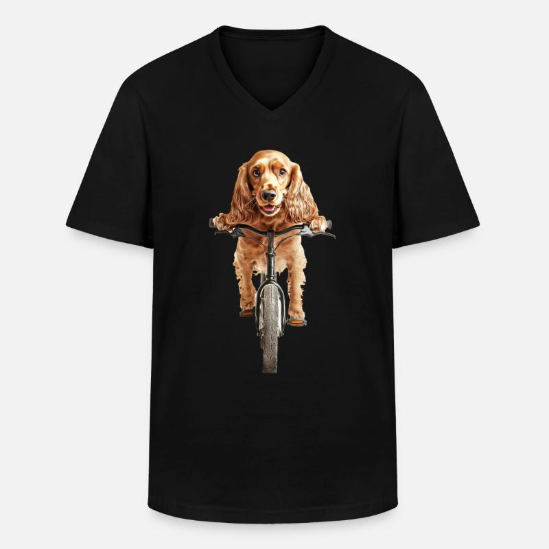 Cocker Spaniel - Männer-T-Shirt mit V-Ausschnitt - Schwarz