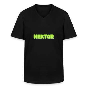 Hector Hector - Men's V-Neck T-Shirt - black - Front - AI Model Male 178 dark (178cm)
