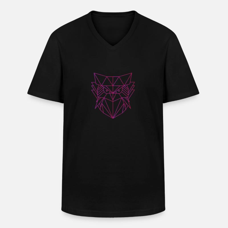 Eule Vogel Geschenk - Männer-T-Shirt mit V-Ausschnitt - Schwarz