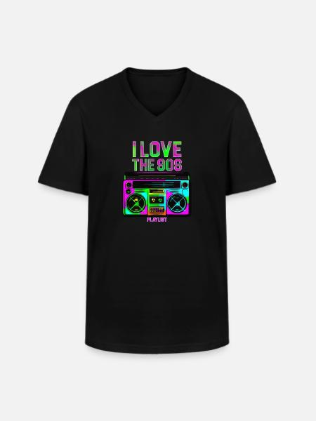 I LOVE 90S - Men's V-Neck T-Shirt - black