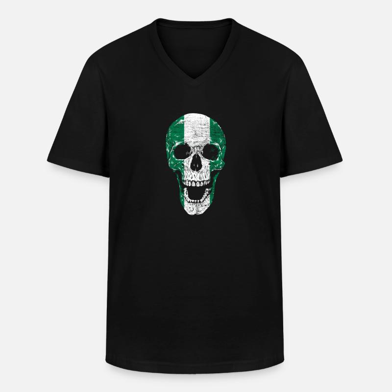 Nigeria - Männer-T-Shirt mit V-Ausschnitt - Schwarz
