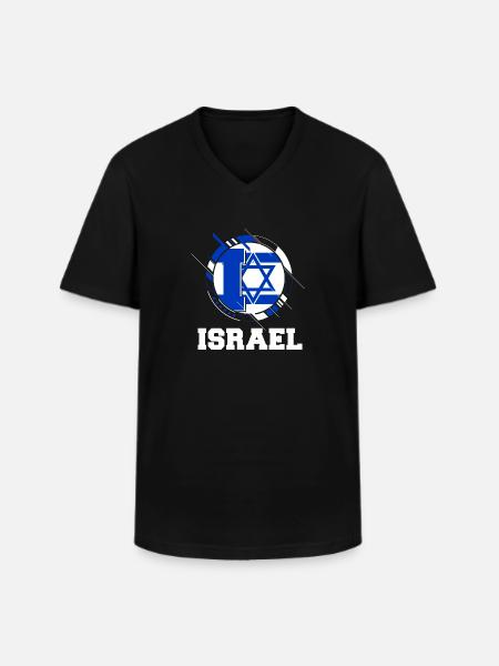 Israel - Men's V-Neck T-Shirt - black