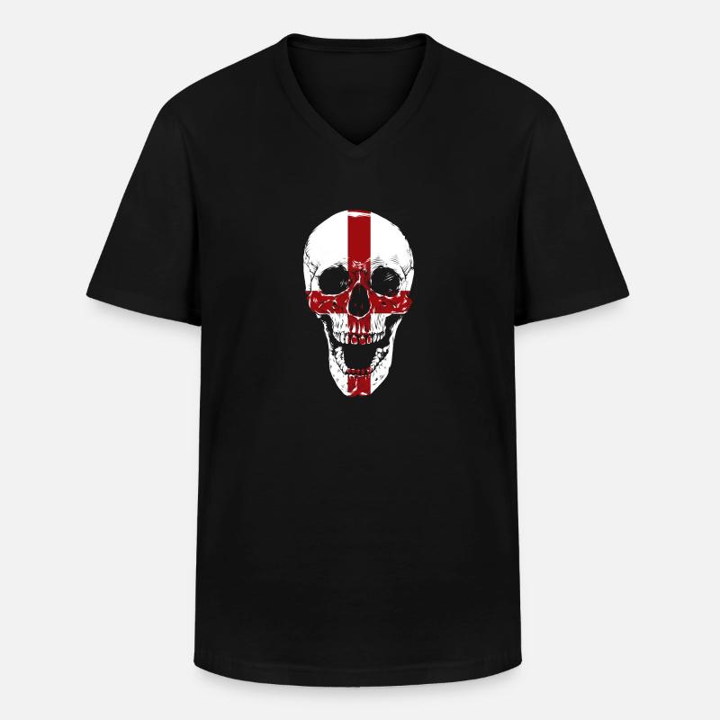 England - Männer-T-Shirt mit V-Ausschnitt - Schwarz