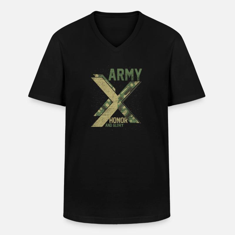 Soldat - Männer-T-Shirt mit V-Ausschnitt - Schwarz