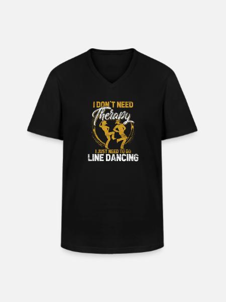 Linedance - Männer-T-Shirt mit V-Ausschnitt - Schwarz