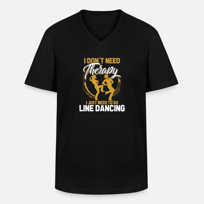 Line Dance - Männer-T-Shirt mit V-Ausschnitt - Schwarz