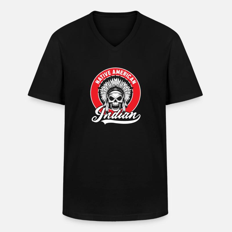 Indianer - Männer-T-Shirt mit V-Ausschnitt - Schwarz