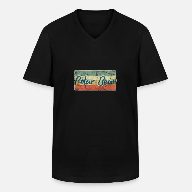 Eisbär - Männer-T-Shirt mit V-Ausschnitt - Schwarz