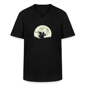 Eichhörnchen Mond Fledermaus - Männer-T-Shirt mit V-Ausschnitt - Schwarz - Vorne - AI Model Male 178 dark (178cm)