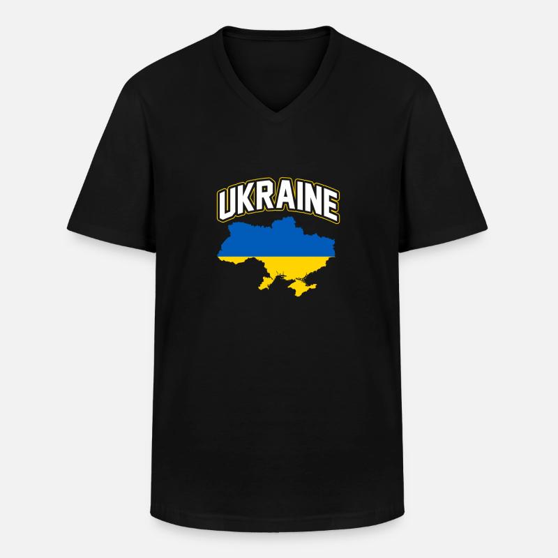 Ukraine - Männer-T-Shirt mit V-Ausschnitt - Schwarz