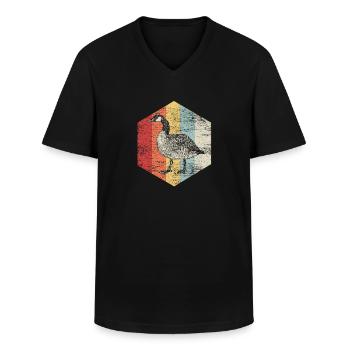 oie - T-shirt col V Homme - noir - Devant - AI Model Male 178 dark (178cm)