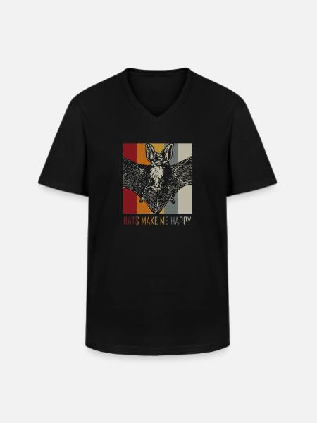 Bat favorite animal - Men's V-Neck T-Shirt - black