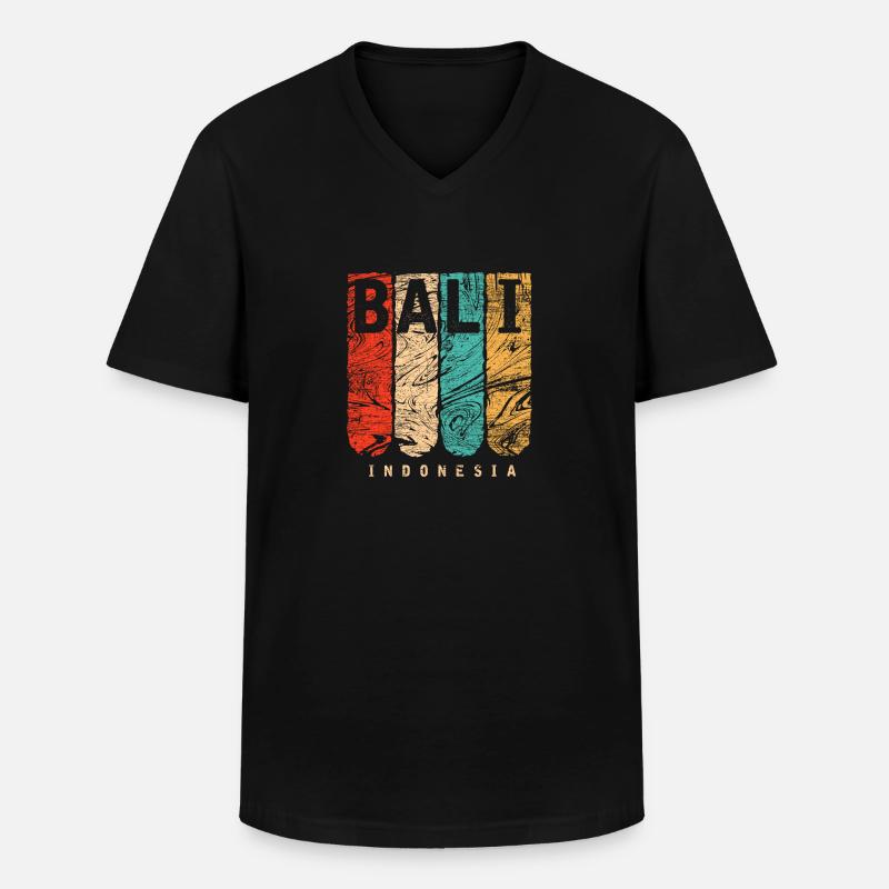 Bali Insel - Männer-T-Shirt mit V-Ausschnitt - Schwarz