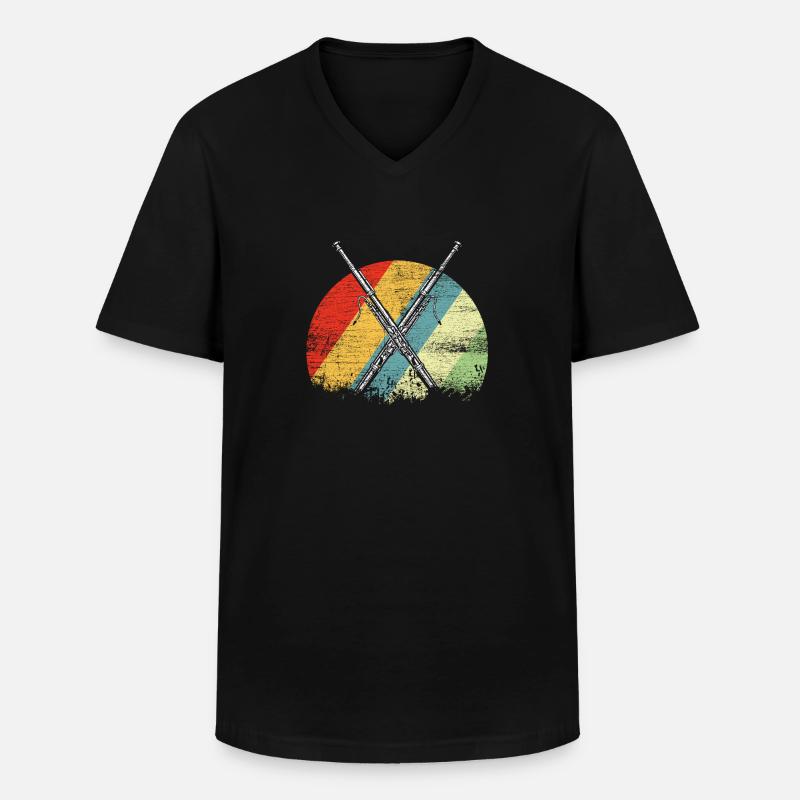 Fagott - Männer-T-Shirt mit V-Ausschnitt - Schwarz