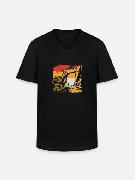 Excavator shovel - Men's V-Neck T-Shirt - black
