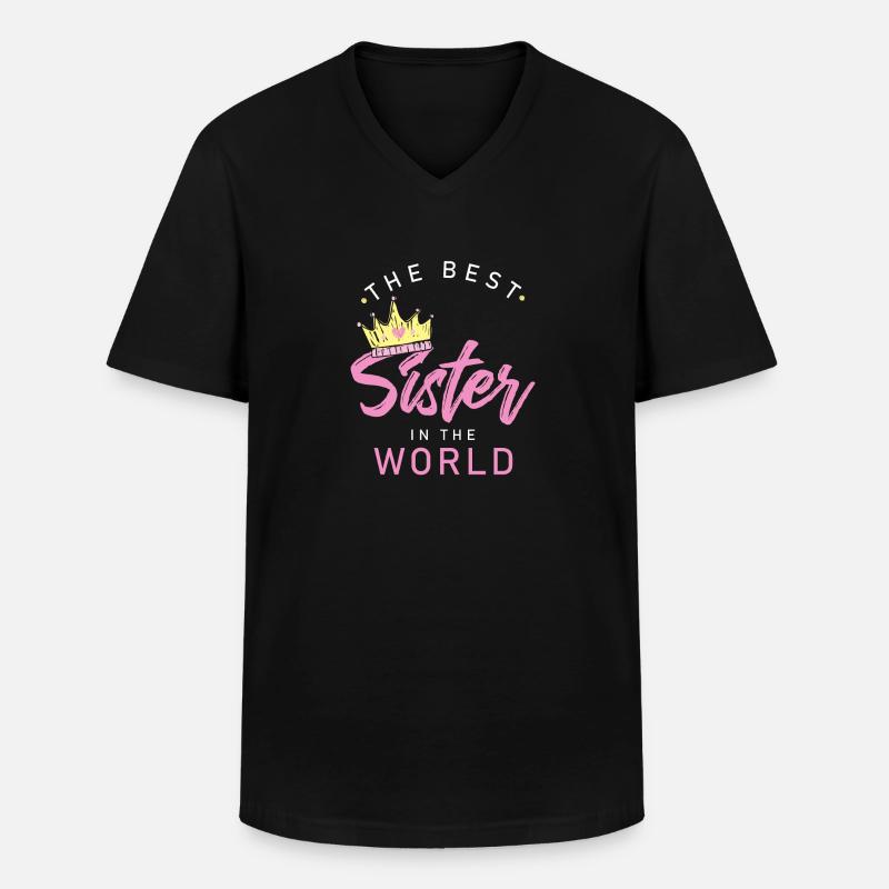 Beste Große Schwester Geschenk - Männer-T-Shirt mit V-Ausschnitt - Schwarz
