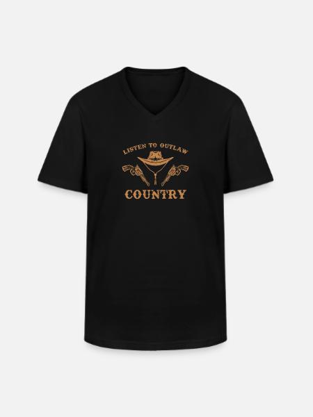 Country Revolver - Men's V-Neck T-Shirt - black