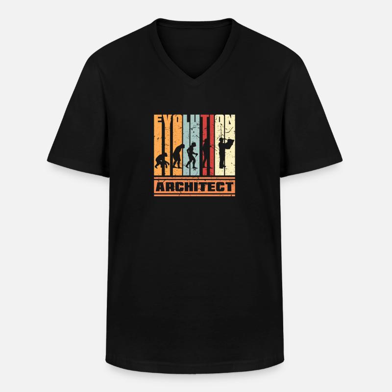 Evolution Architektur - Männer-T-Shirt mit V-Ausschnitt - Schwarz