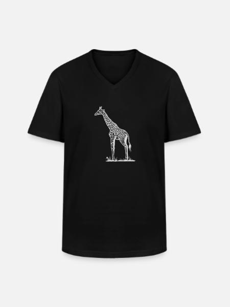 giraffe - Men's V-Neck T-Shirt - black