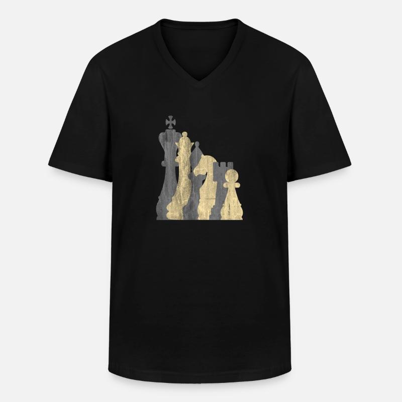 Schach Brettspiel - Männer-T-Shirt mit V-Ausschnitt - Schwarz