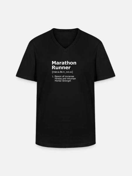 Marathon Runner Description Endurance runner - Men's V-Neck T-Shirt - black