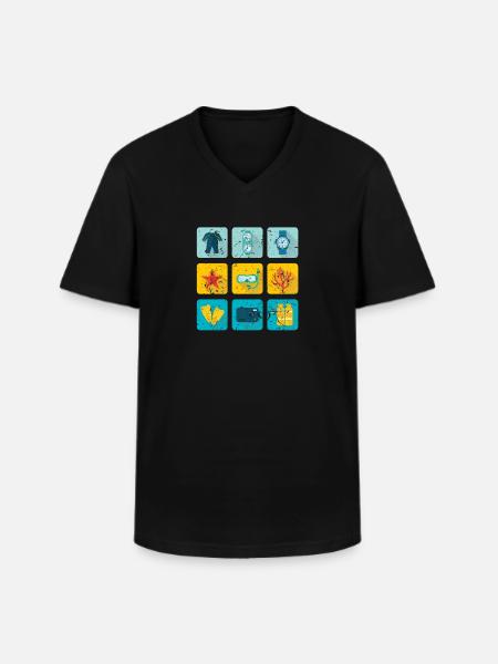 plongée - T-shirt col V Homme - noir