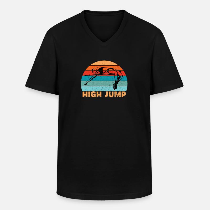 Hochsprung Leichtathletik - Männer-T-Shirt mit V-Ausschnitt - Schwarz