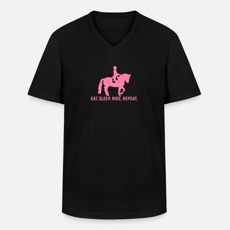 Pferdereiten - Männer-T-Shirt mit V-Ausschnitt - Schwarz