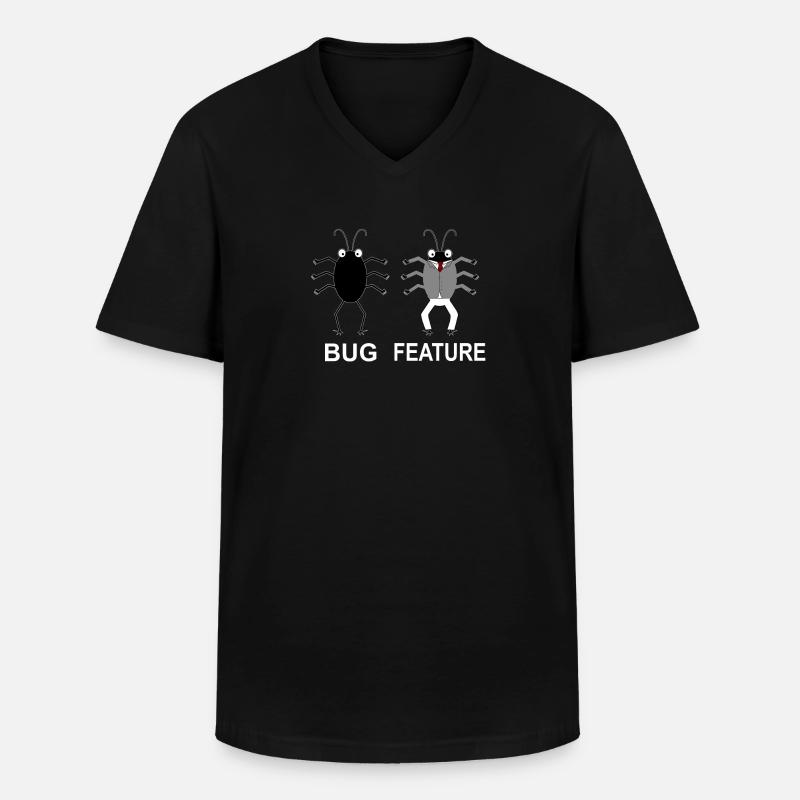 Bug Feature - Computer Scientist Programmer - Men's V-Neck T-Shirt - black