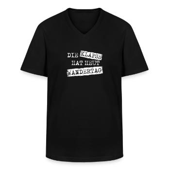 DIE KLAPSE HAT HEUT WANDERTAG LUSTIGER SPRUCH - Männer-T-Shirt mit V-Ausschnitt - Schwarz - Vorne - AI Model Male 178 dark (178cm)