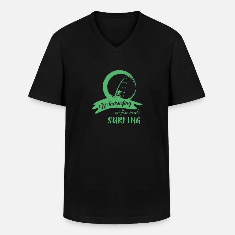 Windsurfer - Männer-T-Shirt mit V-Ausschnitt - Schwarz