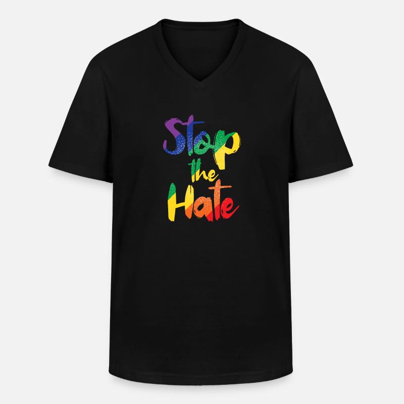LGBT - Männer-T-Shirt mit V-Ausschnitt - Schwarz