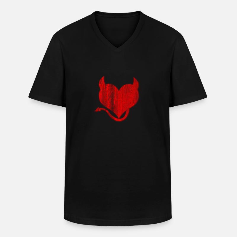 devil - Men's V-Neck T-Shirt - black