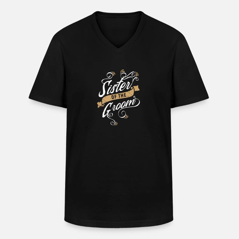 Bräutigam Schwester Bruder - Männer-T-Shirt mit V-Ausschnitt - Schwarz