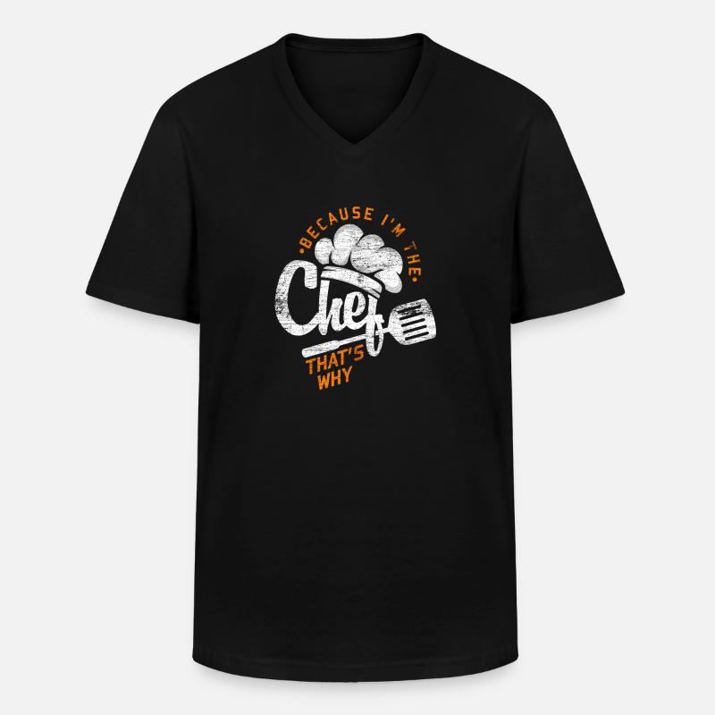 Koch Chefkoch - Männer-T-Shirt mit V-Ausschnitt - Schwarz