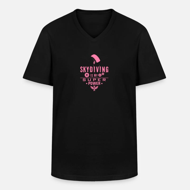 Fallschirm - Männer-T-Shirt mit V-Ausschnitt - Schwarz