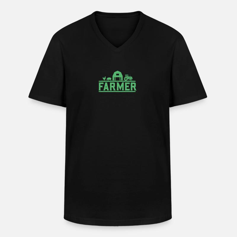 Bauern - Männer-T-Shirt mit V-Ausschnitt - Schwarz