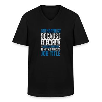 Orthopedist artist - Men's V-Neck T-Shirt - black - Front - AI Model Male 178 dark (178cm)