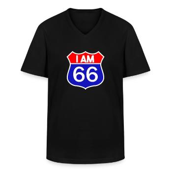 Road Trip 66th Birthday 1954 Vintage Gift - T-shirt col V Homme - noir - Devant - AI Model Male 178 dark (178cm)
