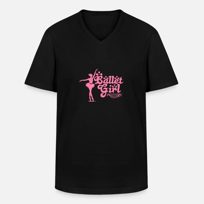 Ballet - Männer-T-Shirt mit V-Ausschnitt - Schwarz