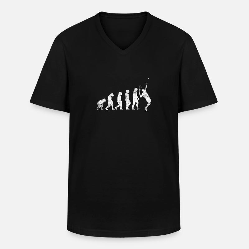Evolution Tennis - Männer-T-Shirt mit V-Ausschnitt - Schwarz