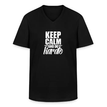 Karate Karate Karate Karate - Men's V-Neck T-Shirt - black - Front - AI Model Male 178 dark (178cm)