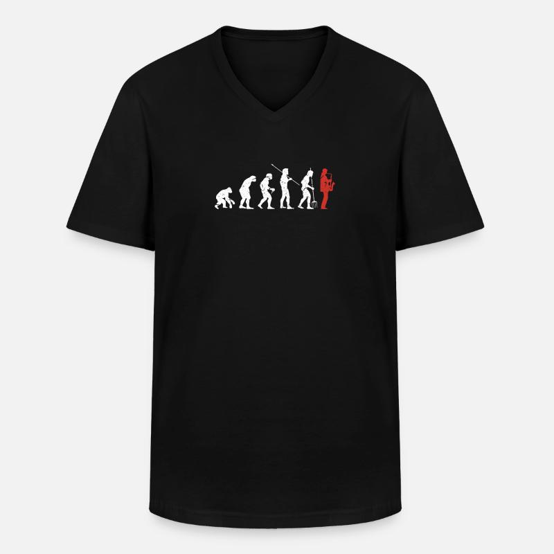 Saxophone Evolution - Men's V-Neck T-Shirt - black