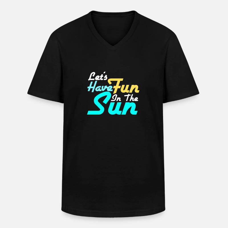 Sonne - Männer-T-Shirt mit V-Ausschnitt - Schwarz