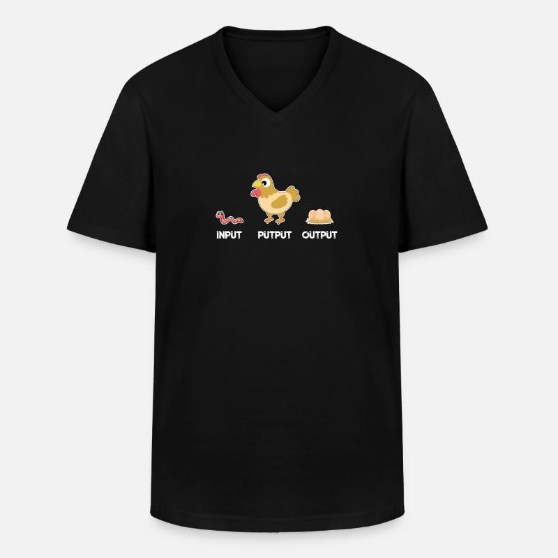 Input Putput Output - Männer-T-Shirt mit V-Ausschnitt - Schwarz
