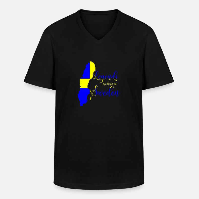 Schweden Helden - Männer-T-Shirt mit V-Ausschnitt - Schwarz