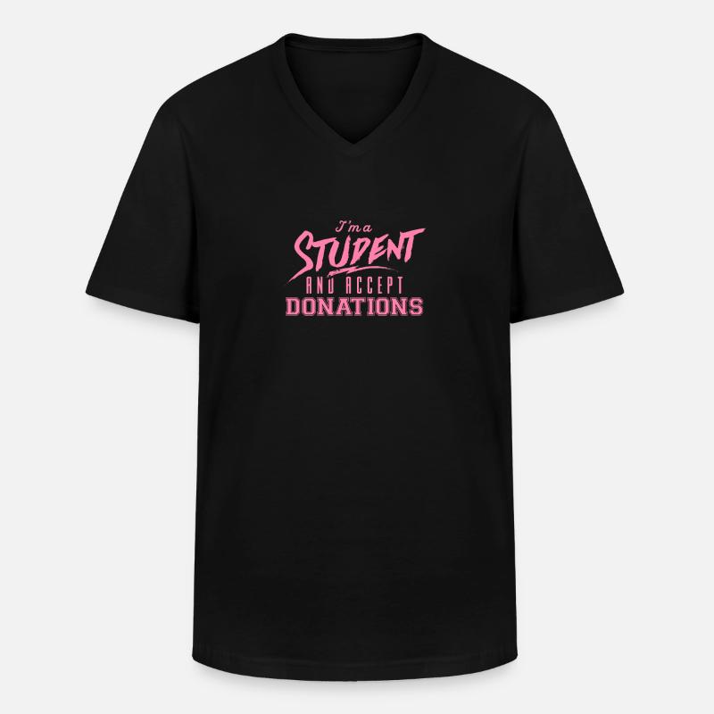 Studentin Studentin Studentin Studentin - Männer-T-Shirt mit V-Ausschnitt - Schwarz